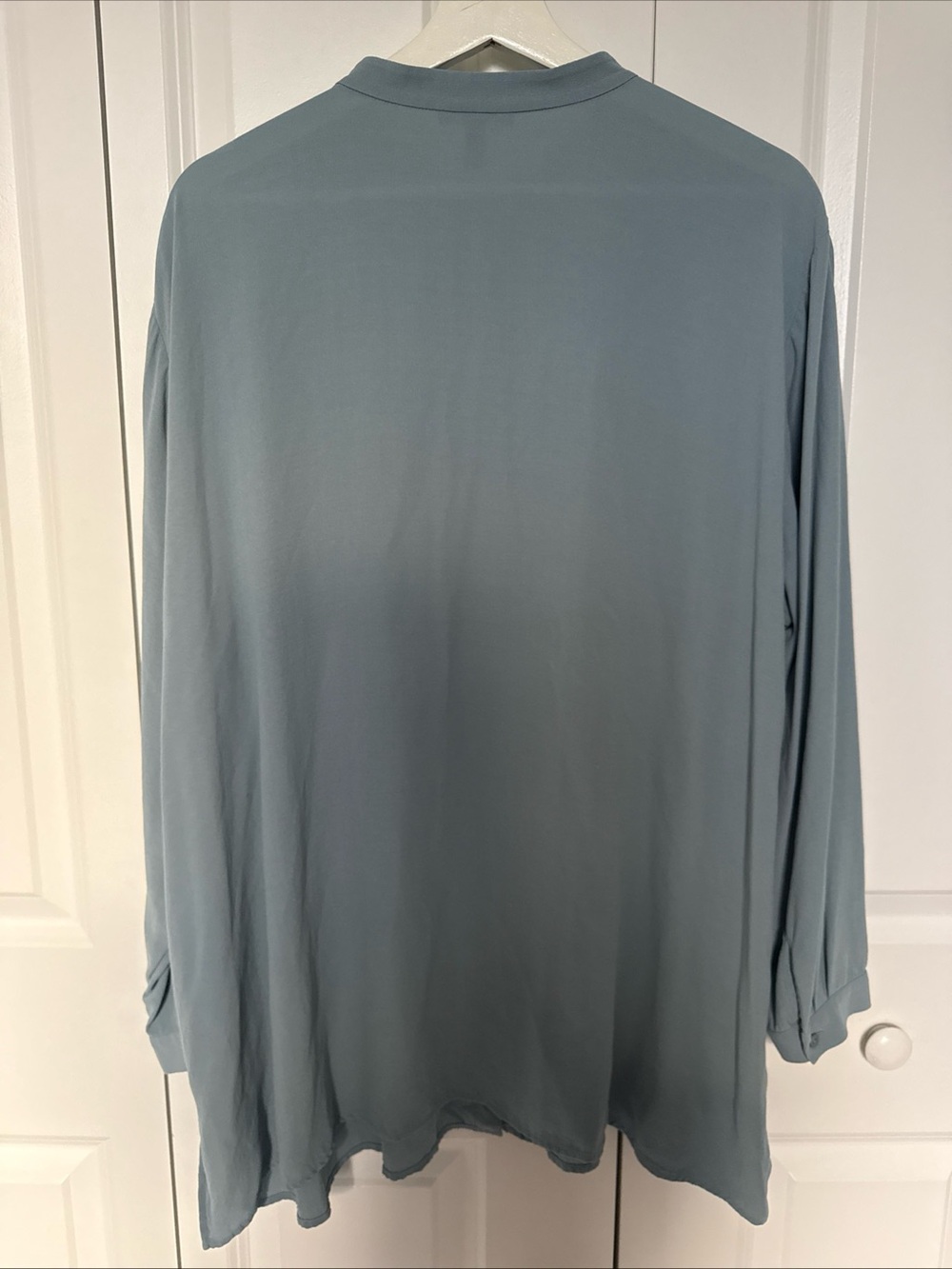 Eileen Fisher Flowy Light Blue Blous Sz 1X 100% Silk Classic Old Money Timeless - Picture 4 of 7